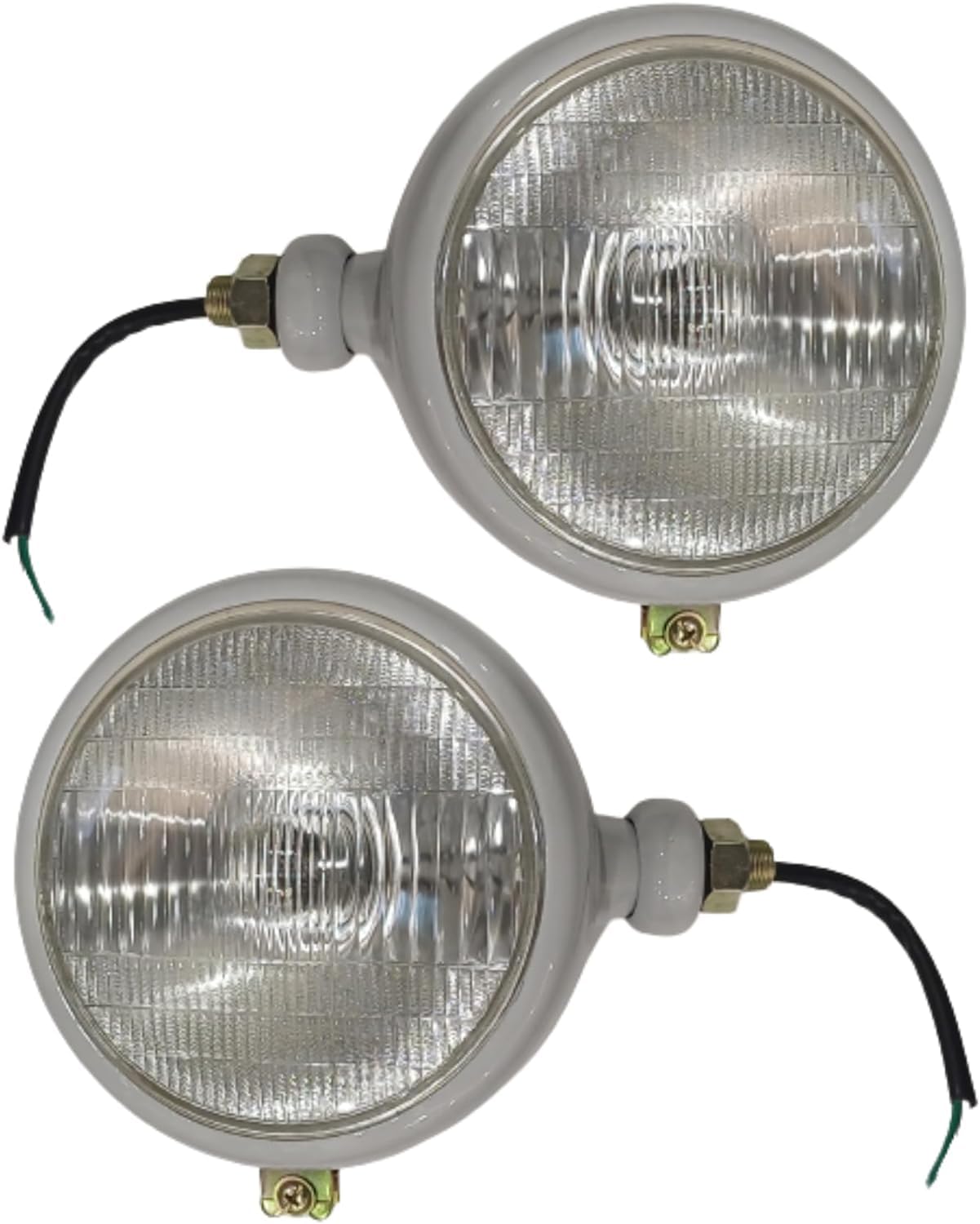 APSMOTIV FORD Traktor 2n 9n 8n Traktorlichter 8N Traktorscheinwerfer Komplettes Lichter Montage -Set mit 12 -V -Lampen Ersatzteilen Neue Holland 8n 9n Naa graue Farbtraktorleuchten von APSMOTIV