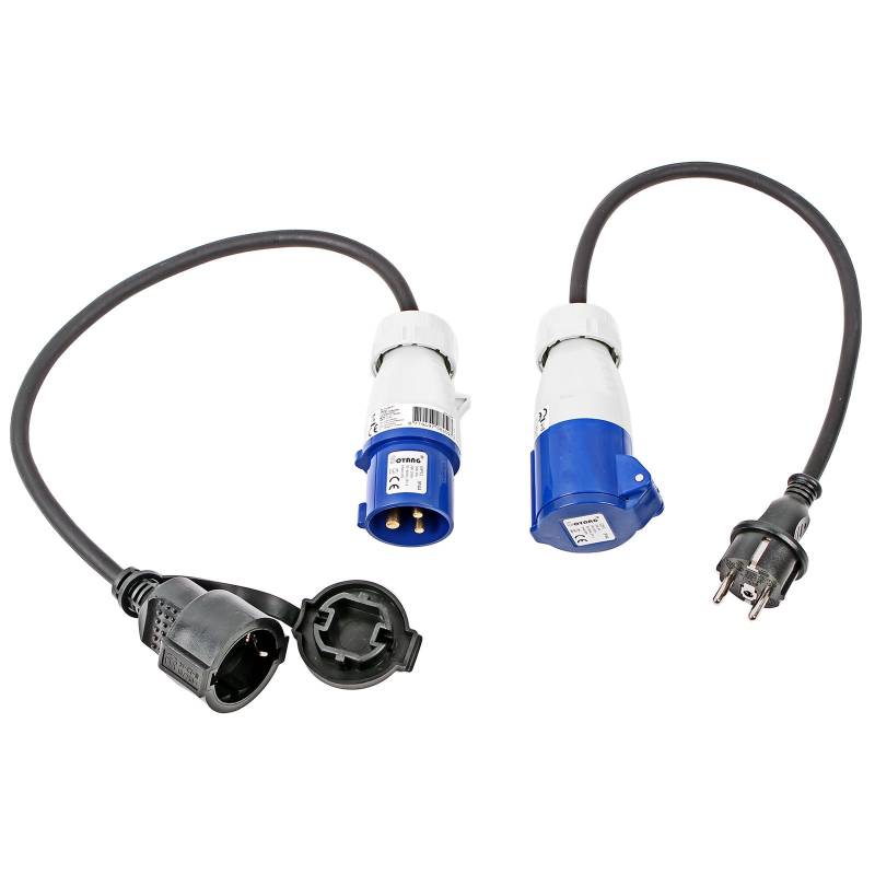 Pat CEE Adapter Set Schuko - CEE 200-250V, 16A, 3polig, 12 cm, Ip44 ideal für Camping von APT