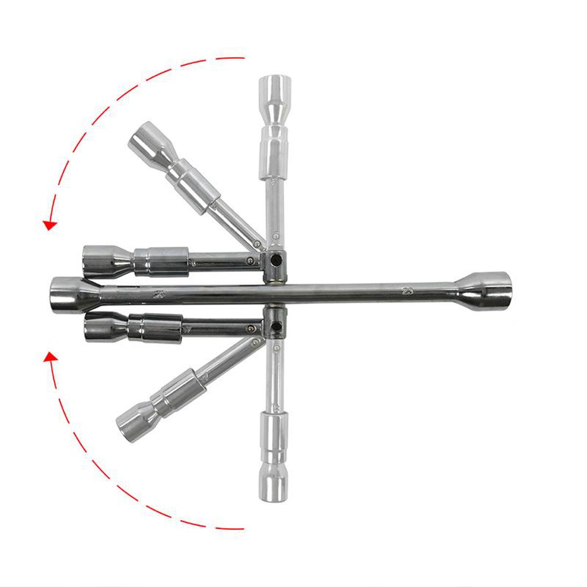 APT Radmutternschlüssel 17mm bis 19mm Radkreuz Qualitätsstahl Radschlüssel Faltbar Kreuzschlüssel von APT