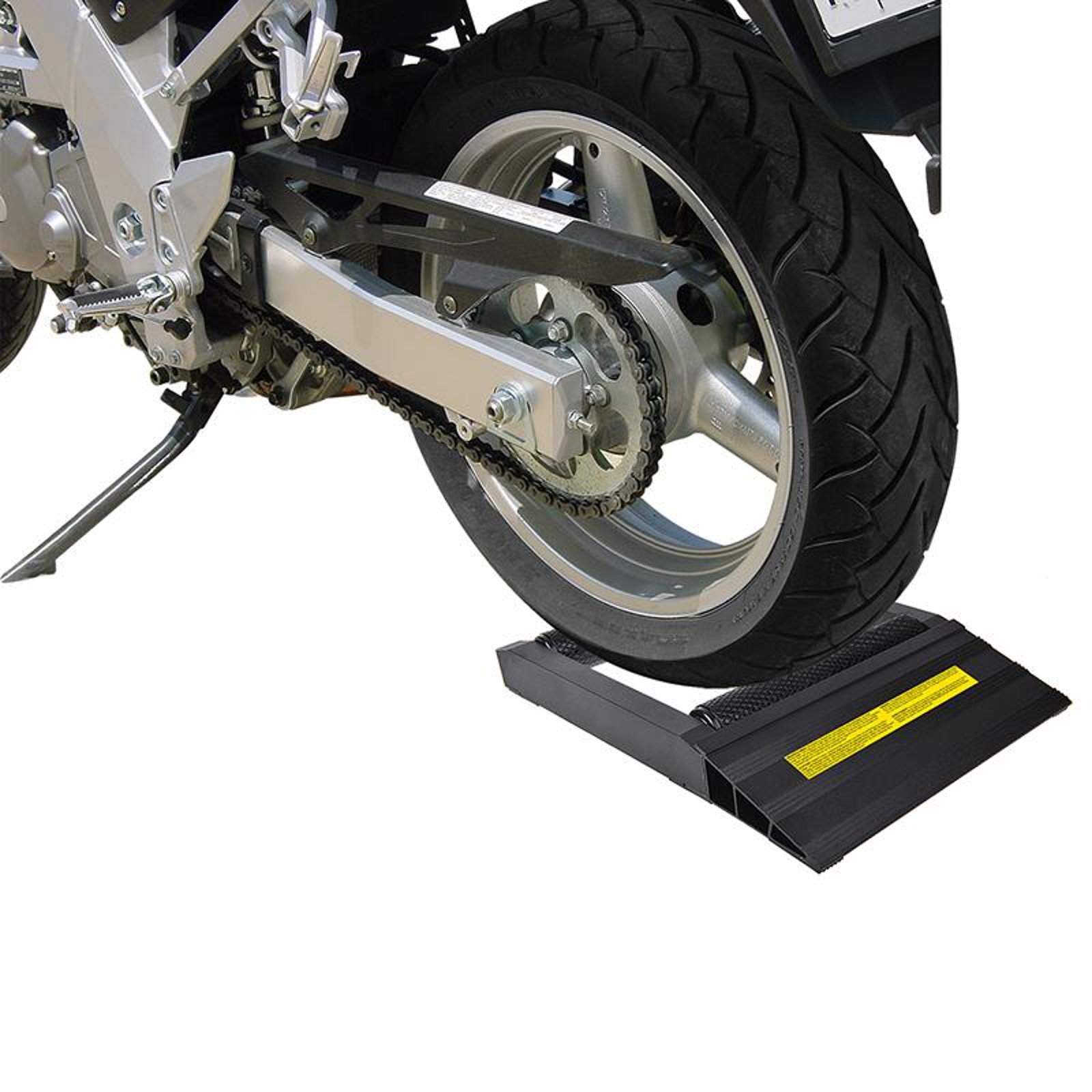 Motorrad Rad Drehhilfe schwarz Alu max. 200 mm Hinterreifen Putzhilfe Kettenpflege von APT