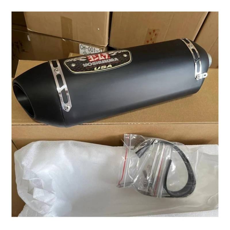 51 mm Universal Motorrad Yoshimura R77 modifiziertes Auspuffrohr dB Killer Schalldämpfer für PCX 125 150 C650gt TMX530 CB500 (Typ C mit Aufkleber) von APWRDZYS