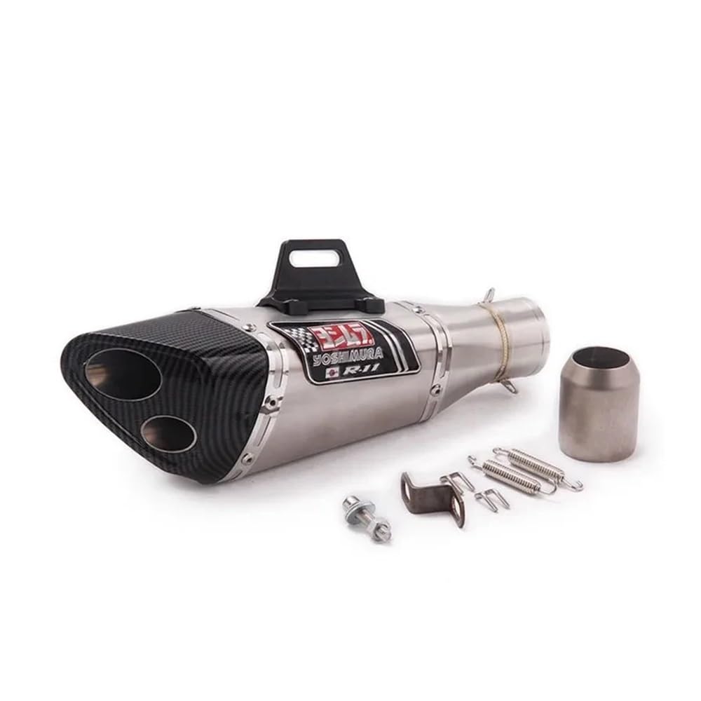 Yoshimura R11 Universal Motorrad-Auspuffrohr, 51 mm, modifiziertes Escape Moto für Z650, Z900, ER6N, CBR1000RR, YZF R1, R3, S1000RR zum Reinschlüpfen (Typ A mit Aufklebern) von APWRDZYS