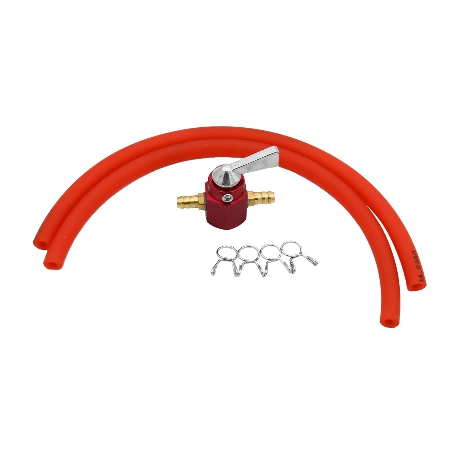 6mm CNC Gas Tank Kraftstoff Schalter Benzin Wasserhahn Benzin Schalter Abschaltung Ventil Farbe Kraftstoff Schlauch(Red Set) von AQXYWAZQ