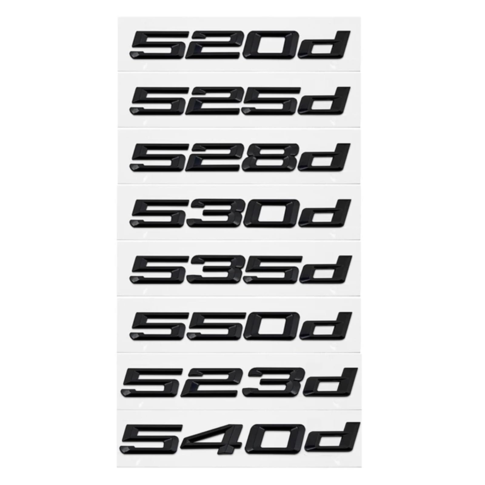 AQXYWQOL 3D-ABS-Kofferraumbuchstaben, Logo-Abziehbilder, Abzeichen, Emblem-Aufkleber, kompatibel mit 5er-Serie 520d 525d 528d 530d 535d 540d E39 E60 E61 F07 F10 F11 Farbe ist konstant, verblasst nicht von AQXYWQOL