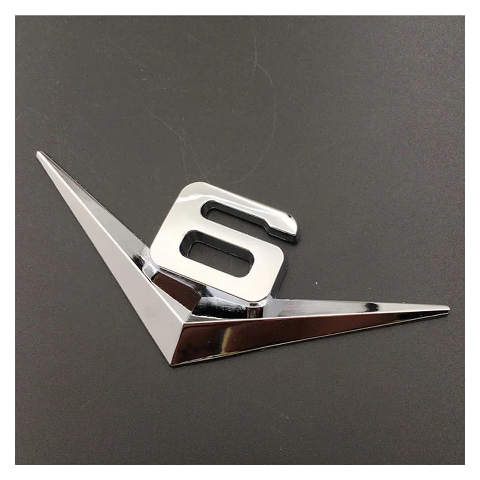 AQXYWQOL 3D Metall Chrom Schwarz V6 V8 Buchstaben Hinten Kofferraum Kotflügel Abzeichen Emblem Aufkleber Aufkleber Farbe ist konstant, verblasst nicht und beschädigt(V6 Silver) von AQXYWQOL