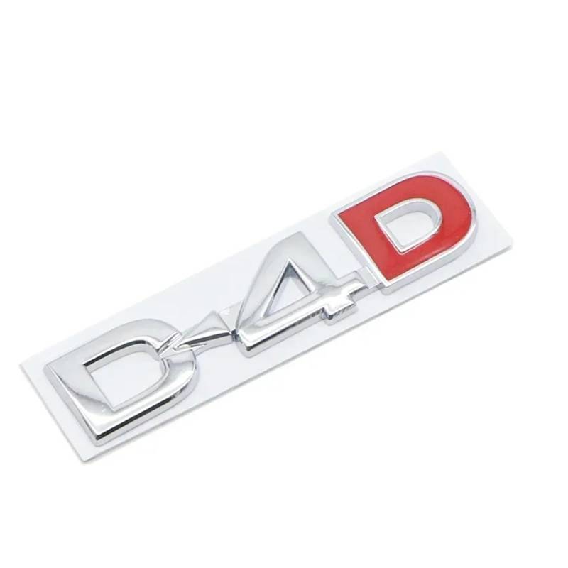 AQXYWQOL 3D-Metall-D-4D-Logo, Emblem for den hinteren Kofferraum, Autoaufkleber, kompatibel mit Land Cruiser Corolla RAV4 Verso Prado Camry Zubehör Farbe ist konstant, verblasst nicht und beschädigt(S von AQXYWQOL