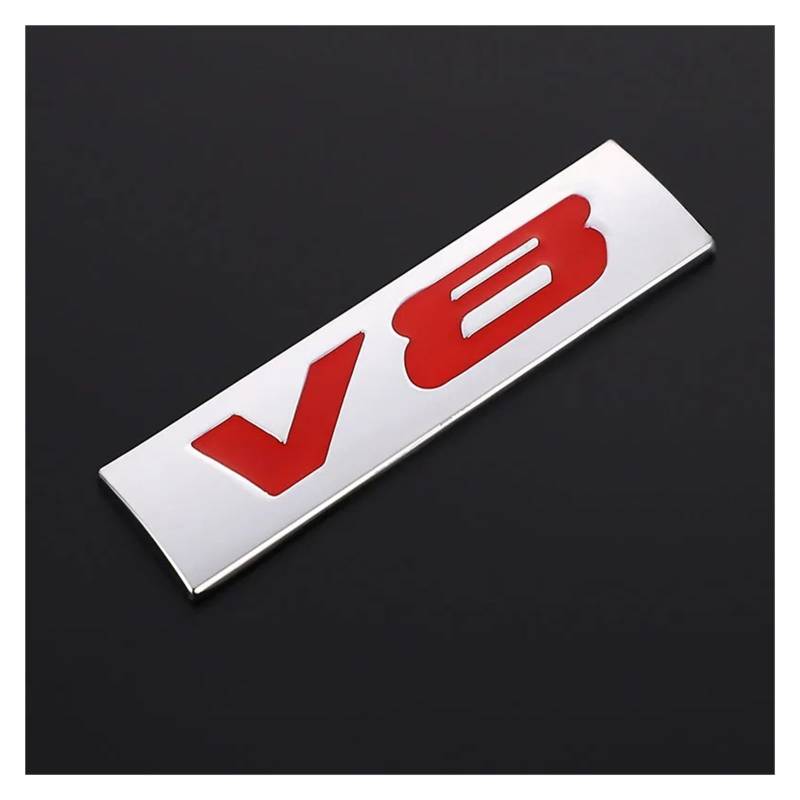 AQXYWQOL 3D-Metall-V6-V8-Autoaufkleber-Emblem-Abzeichen-Aufkleber Farbe ist konstant, verblasst nicht und beschädigt(for V8 Stickers-01) von AQXYWQOL