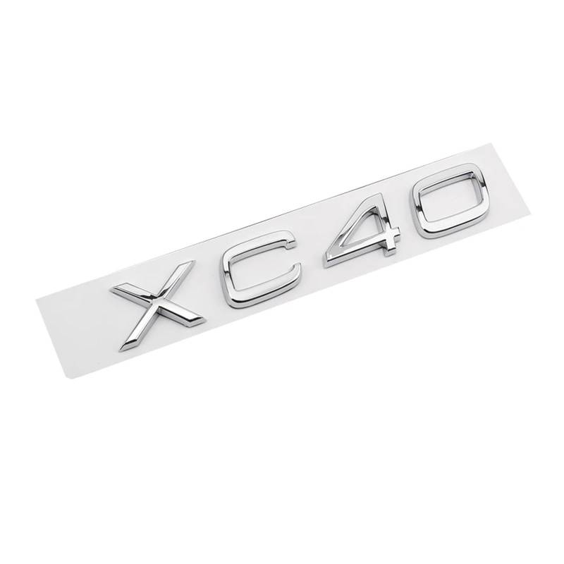 AQXYWQOL Auto 3D ABS Chrom Aufkleber Aufkleber Kompatibel mit XC40 XC60 XC90 Auto Hinten Kofferraum Buchstaben Logo Ersetzen Abzeichen Emblem Aufkleber Zubehör Farbe ist konstant, verblasst nicht und von AQXYWQOL