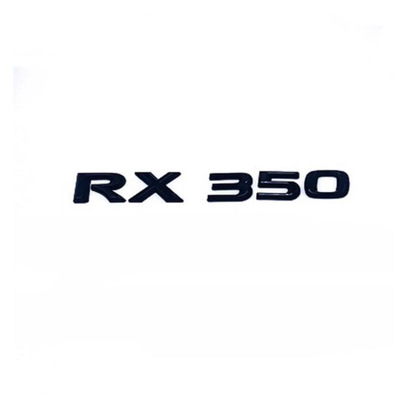AQXYWQOL Kofferraum ABS Chrom glänzend schwarz Buchstaben Logos Abzeichen Emblem Aufkleber Styling Aufkleber kompatibel mit RX RX300 RX350 RX200t Zubehör Farbe ist konstant, verblasst nicht und beschä von AQXYWQOL