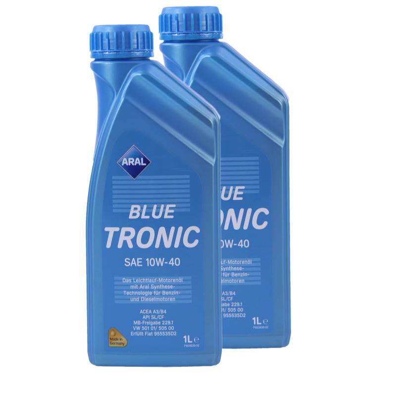 2x 1 L LITER ARAL BLUETRONIC BLUE TRONIC 10W-40 MOTOR-ÖL MOTOREN-ÖL 31736465 von ARAL