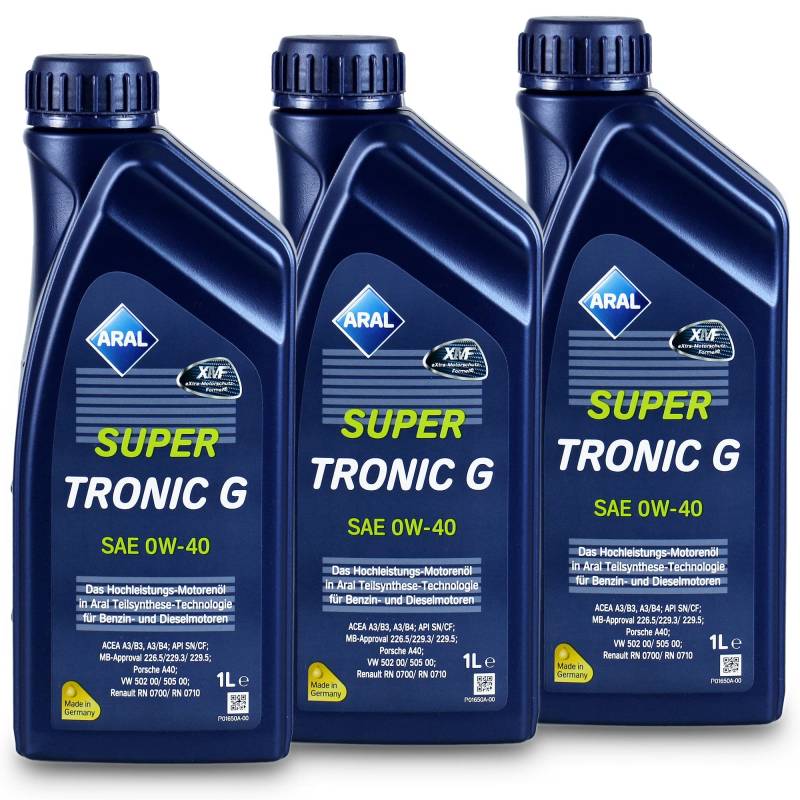 3x 1 L Liter Aral SuperTronic G 0W-40 Motor-Öl Motoren-Öl von ARAL