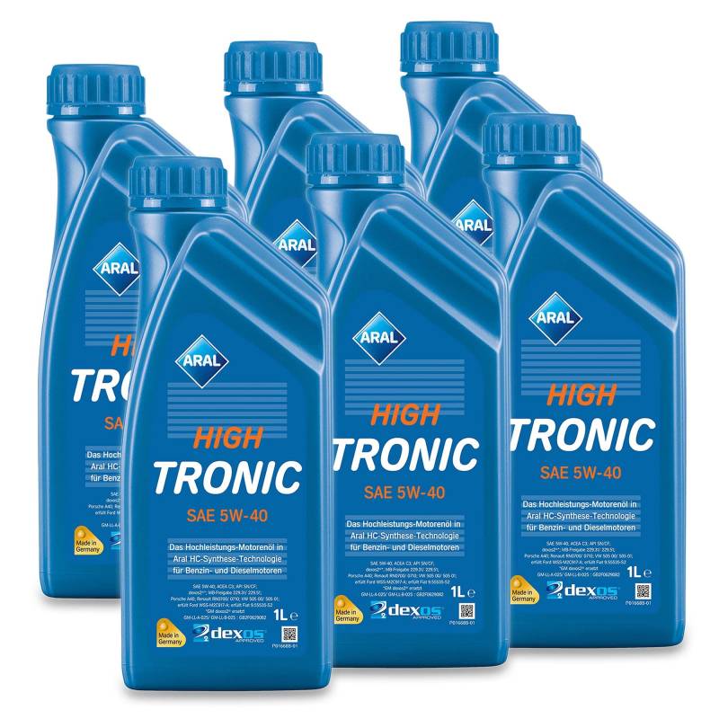 6x 1 L Liter ARAL HighTronic 5W-40 Motoröl von ARAL