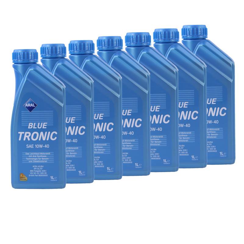 7x 1 L LITER ARAL BLUETRONIC BLUE TRONIC 10W-40 MOTOR-ÖL MOTOREN-ÖL 31736544 von ARAL