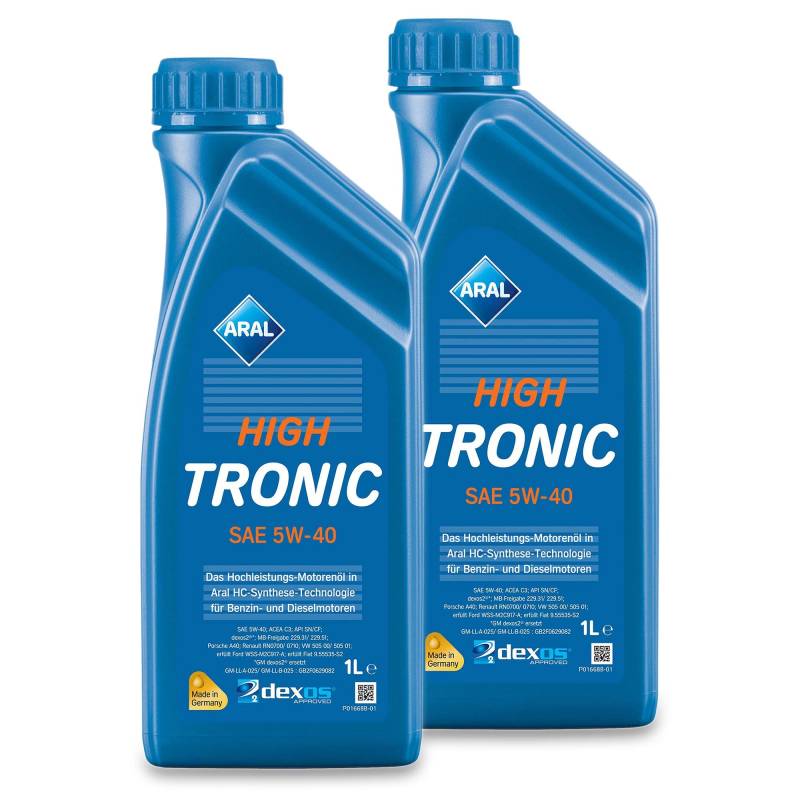 ARAL HighTronics 5W-40 Motorenöl, 2 Liter (2x1L) von ARAL