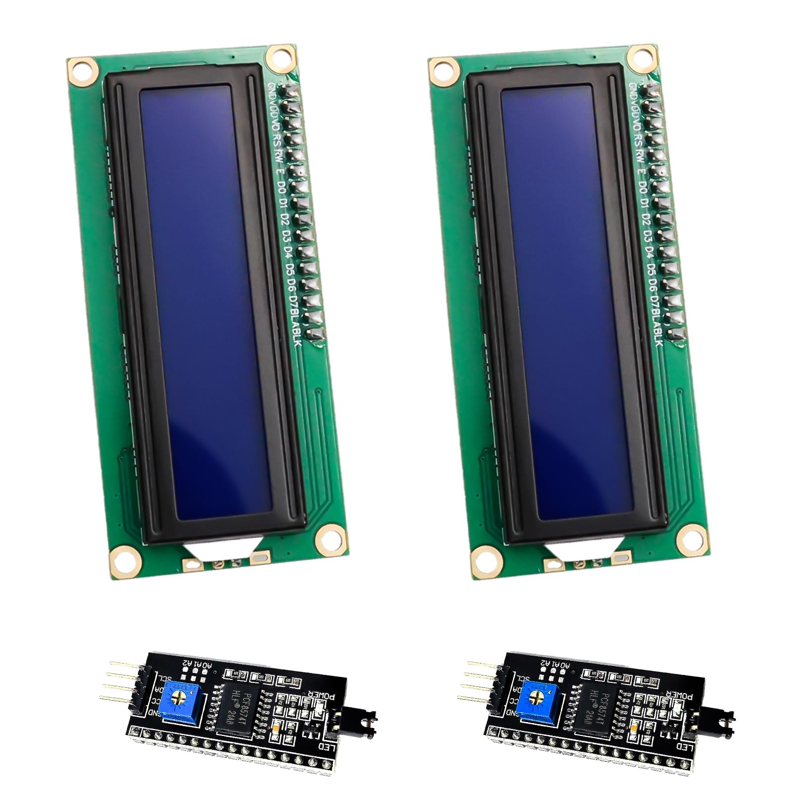 ARCELI 2 Stück 16x2 LCD Modul Display mit I2C Schnittstelle 2x16 Zeichen DC 5V kompatibel mit Arduino und Raspberry Pi, Blauem Hintergrund und Weißen Zeichen von ARCELI