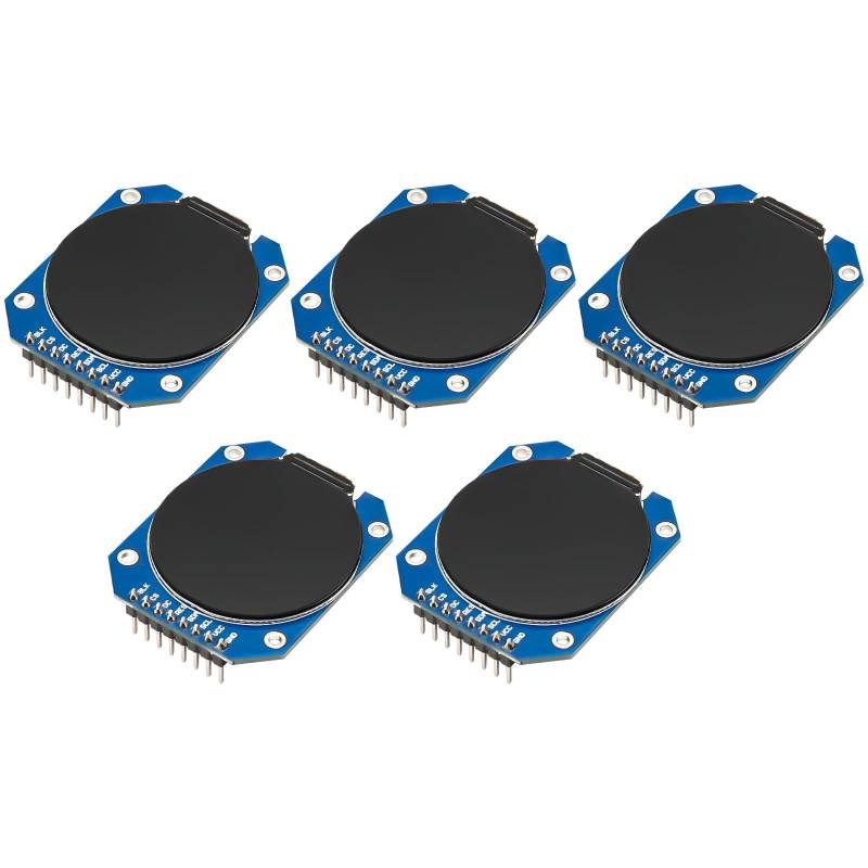 ARCELI 5Pcs GC9A01 1.28-Zoll Rundes TFT Display mit 240 x 240 Auflösung und SPI-Schnittstelle für Arduino, DC 3,3 V LCD-Anzeigemodul für Anzeigegeräte, Instrumentenanzeige und Echtzeitüberwachung von ARCELI