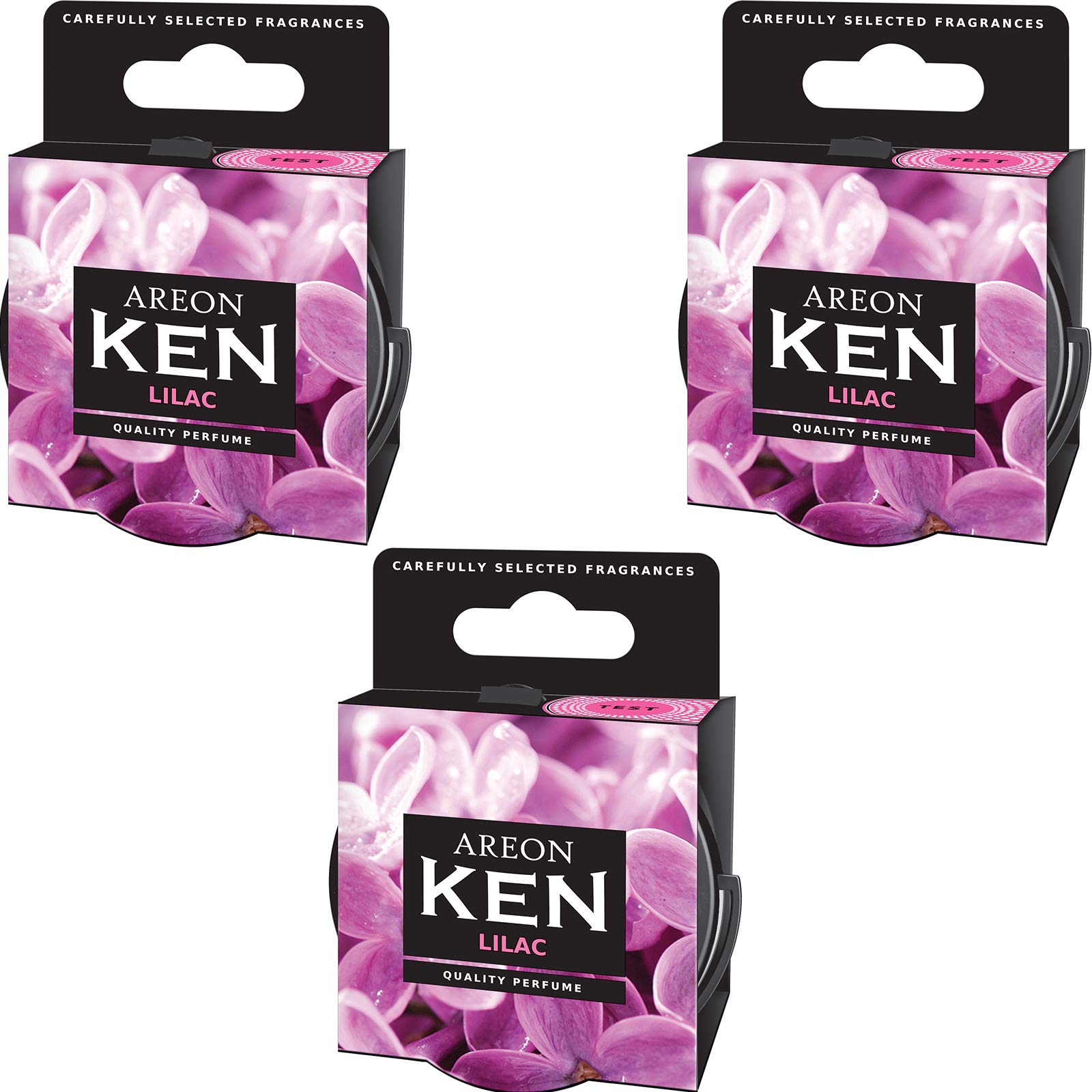 Areon Ken Lufterfrischer Auto Duft Lila Blume Autoduft Dose Wohnung Duftdose Erfrischer 3D Set ( Lilac Pack x 3 ) von AREON