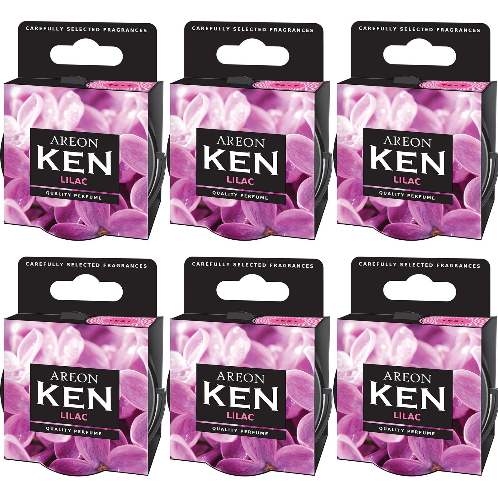 Areon Ken Lufterfrischer Auto Duft Lila Blume Autoduft Dose Wohnung Duftdose Erfrischer 3D Set ( Lilac Pack x 6 ) von AREON