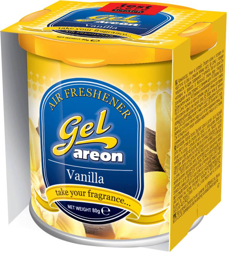 Original Areon Gel CAN Autogel Duftdose Duftbaum Lufterfrischer + DECKEL Vanille von erio FRESH GmbH & Co. KG