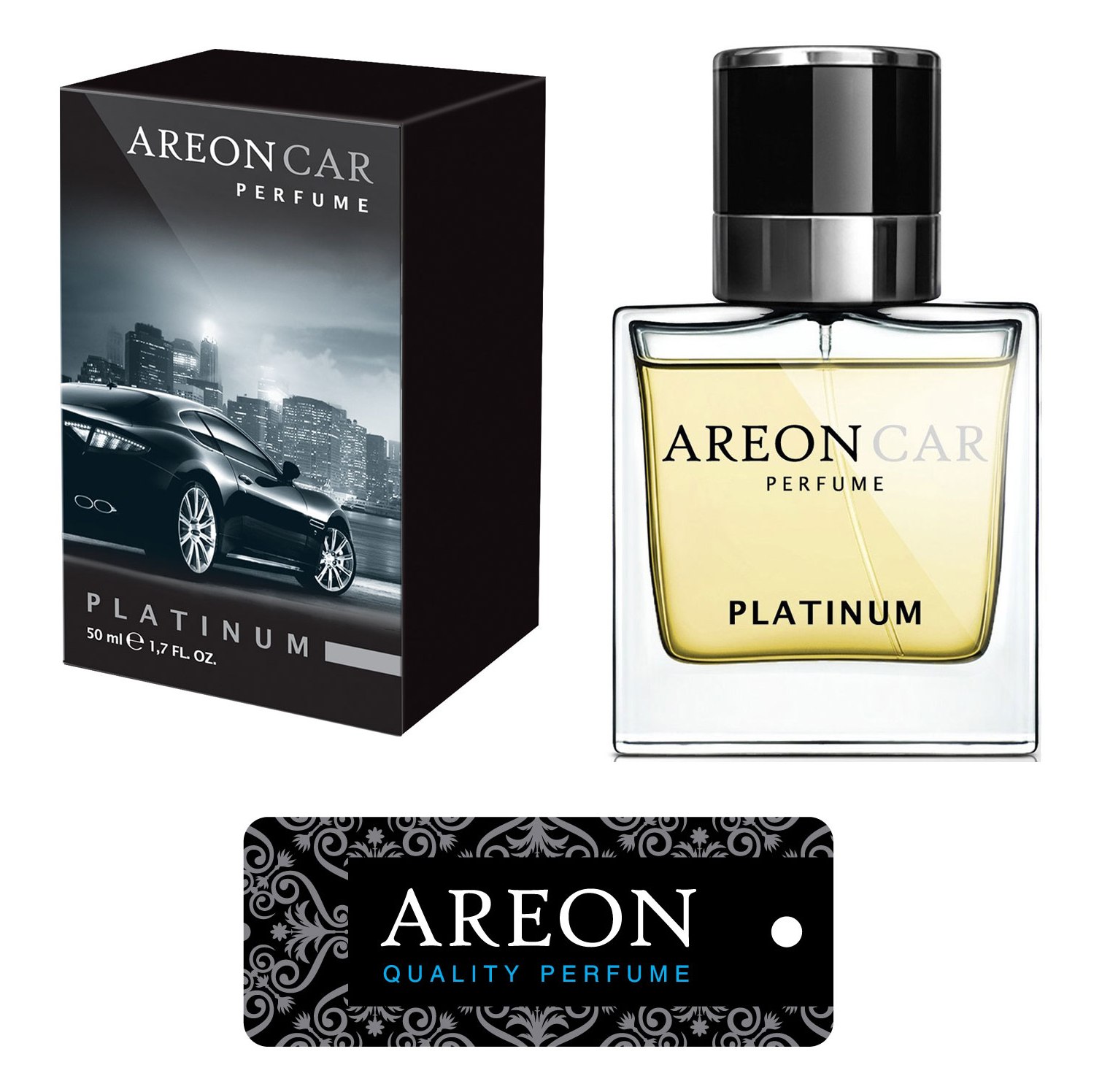 Original Areon LUX Auto Parfüm Lufterfrischer Duftdose Duftbaum PLATIN LINE 50ml von erio FRESH GmbH & Co. KG