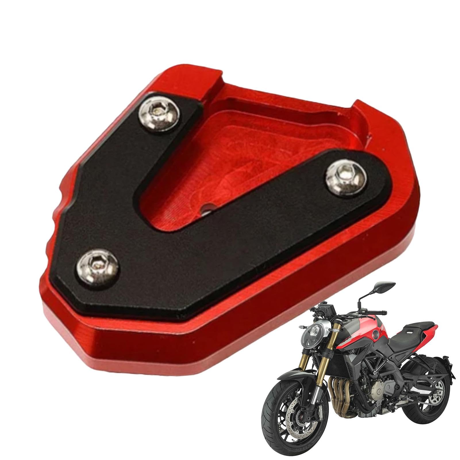 Motorrad-Ständer-Pad – Motorrad-Seitenständer vergrößern Fußpolster, Motorrad-Seitenständer-Fußverlängerung, Motorrad-Aluminiumlegierung, Fußseitenständer, Ständer-Verlängerungspad (schwarz) von ARIOU