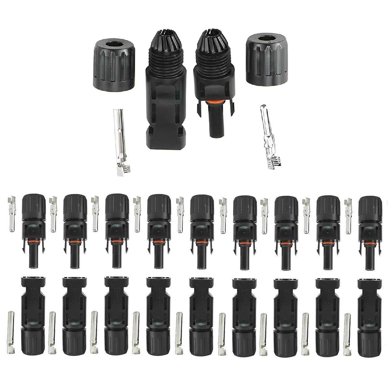 ARLI 10 Paar Solarstecker Stecker + Buchse 1500V für 2,5/4 / 6 mm² Solarkabel Solarpanel Stecker Kabelstecker Solar Verbinder Panel Kabel Anschlüsse Photovoltaik Steckverbinder von ARLI