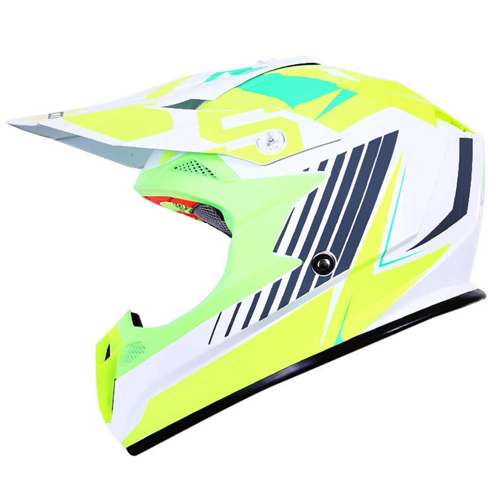 Integralhelm für Männer und Frauen, Motocrosshelme für Jugendliche, DOT-Zertifiziert, Sturzhelme für Erwachsene, Downhill-Mountainbike-Motorrad-Crosshelme für Offroad-Dirtbike,Green-XXL(60~61cm) von ARMAAN