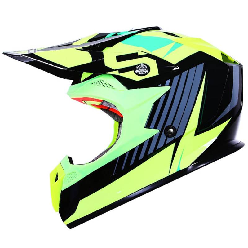 Integralhelm für Männer und Frauen, Motocrosshelme für Jugendliche, DOT-Zertifiziert, Sturzhelme für Erwachsene, Downhill-Mountainbike-Motorrad-Crosshelme für Offroad-Dirtbike,Yellow-XL(56~57cm) von ARMAAN