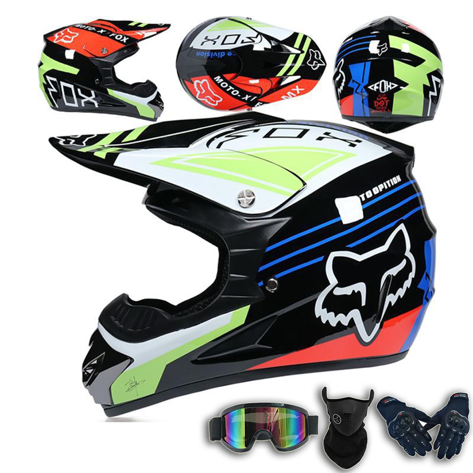 Sicherheits-Motocrosshelm für Männer und Frauen, Allrad-Fahrrad, Downhill-Capacete, ATV-Crosshelme, leicht, belüftet, Dirtbike-Capacete für Scooter, Cruiser, Chopper, Racing,Black-L(57~58cm) von ARMAAN