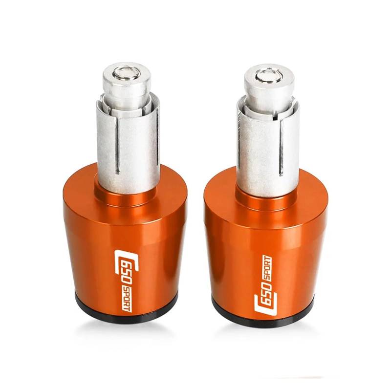 HSL Motorrad 78'' 22MM Lenker Griffe Ende Griff Bar Kappe Enden Slider Stecker Für BMW C650 Sport C650SPORT 2015-2020(Orange) von ARMERI