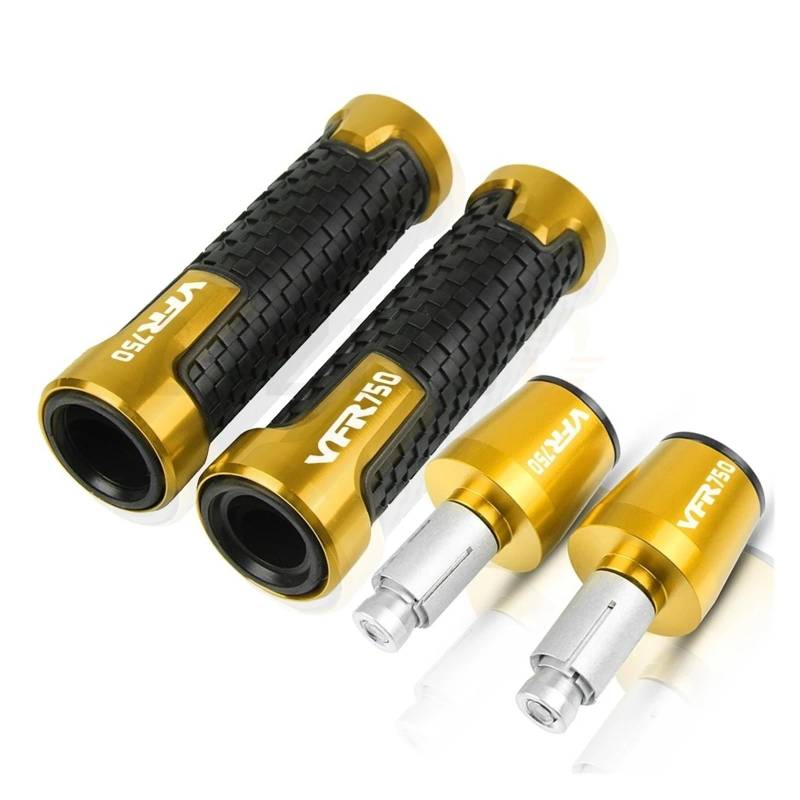 HSL Motorrad Handgriffe Griff Bar End Kappe FÜR Honda VFR750F VFR750R VFR750 FH FV RJRLRC30 1988-1997 Lenker Enden Slider(Gold Gold Black) von ARMERI