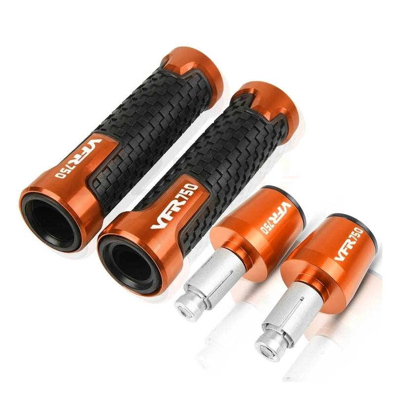 HSL Motorrad Handgriffe Griff Bar End Kappe FÜR Honda VFR750F VFR750R VFR750 FH FV RJRLRC30 1988-1997 Lenker Enden Slider(Orange Orange Black) von ARMERI