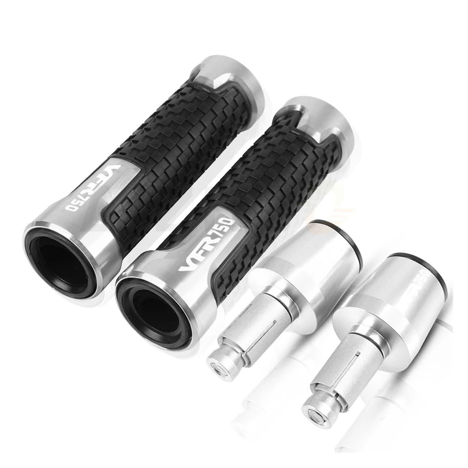 HSL Motorrad Handgriffe Griff Bar End Kappe FÜR Honda VFR750F VFR750R VFR750 FH FV RJRLRC30 1988-1997 Lenker Enden Slider(Silver Silver Black) von ARMERI