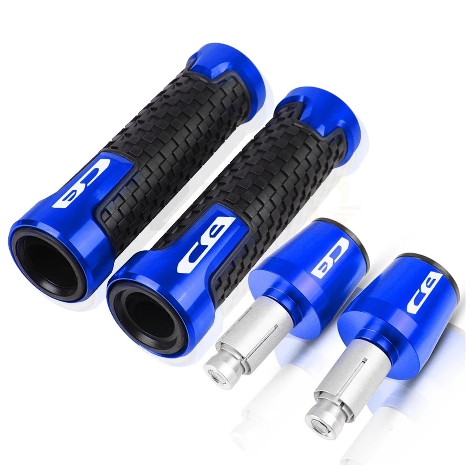 HSL Motorrad Lenker Handgriffe Griff Bar End Kappe Stecker FÜR Honda CB125R CB150R CB190R CB250R CB300R CB400 CB500F CB500X CB500R(Blue Blue Black) von ARMERI