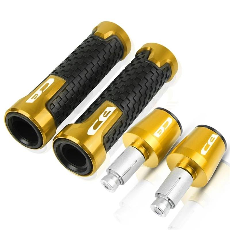 HSL Motorrad Lenker Handgriffe Griff Bar End Kappe Stecker FÜR Honda CB125R CB150R CB190R CB250R CB300R CB400 CB500F CB500X CB500R(Gold Gold Black) von ARMERI