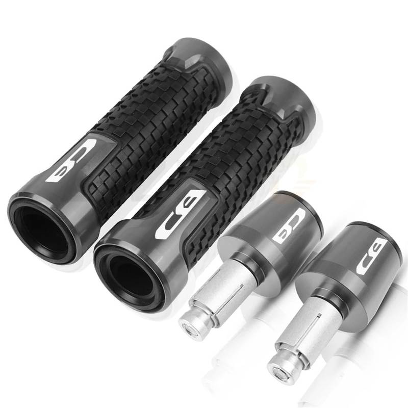 HSL Motorrad Lenker Handgriffe Griff Bar End Kappe Stecker FÜR Honda CB125R CB150R CB190R CB250R CB300R CB400 CB500F CB500X CB500R(Gray Gray Black) von ARMERI