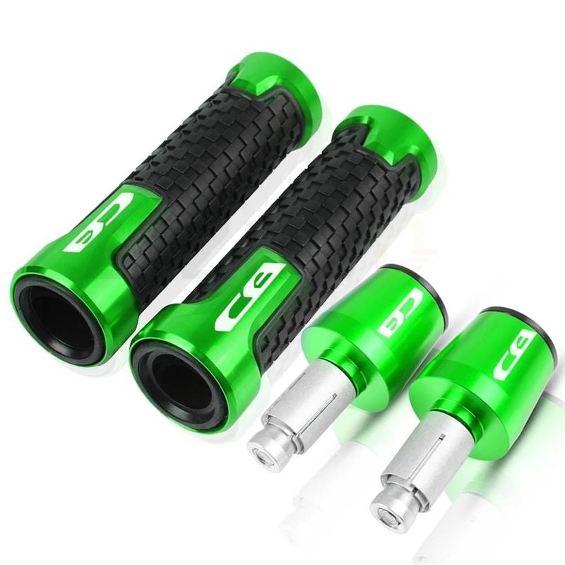 HSL Motorrad Lenker Handgriffe Griff Bar End Kappe Stecker FÜR Honda CB125R CB150R CB190R CB250R CB300R CB400 CB500F CB500X CB500R(Green Green Black) von ARMERI