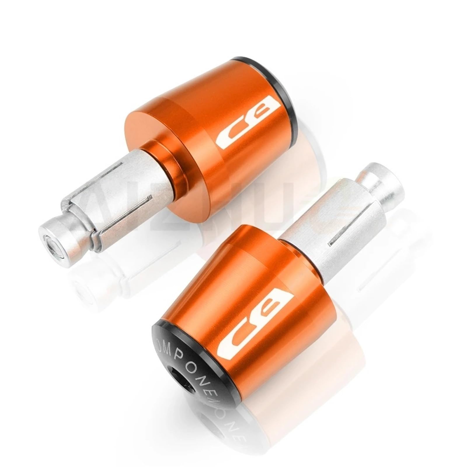 HSL Motorrad Lenker Handgriffe Griff Bar End Kappe Stecker FÜR Honda CB125R CB150R CB190R CB250R CB300R CB400 CB500F CB500X CB500R(Orange Black) von ARMERI