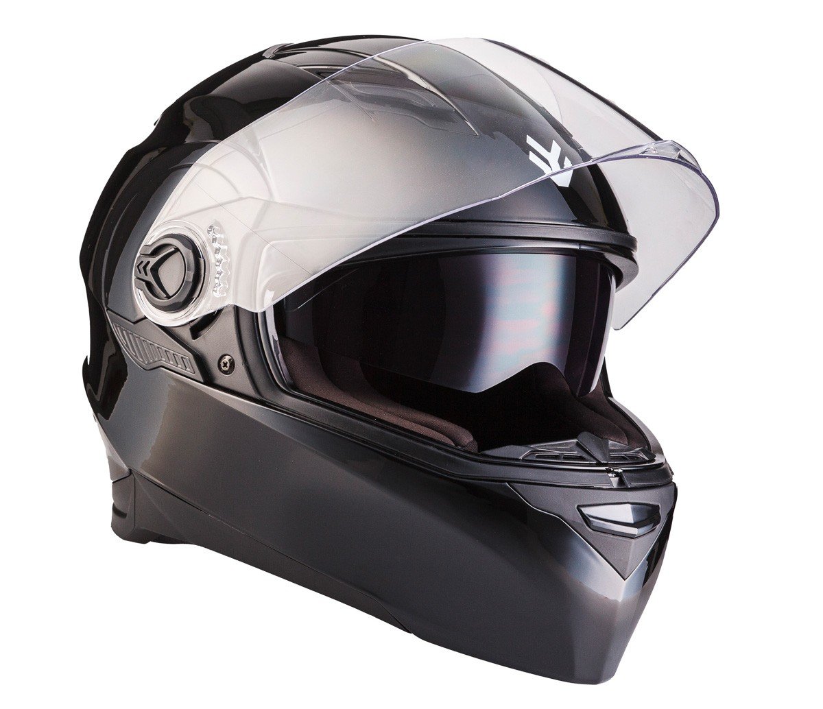 ARMOR HELMETS® AF-77 „Shiny Black“ · Integral-Helm · Full-Face Motorrad-Helm Roller-Helm Scooter-Helm Cruiser Sturz-Helm Sport · ECE 22.05 Sonnenvisier Schnellverschluss Tasche XS (53-54cm) von ARMOR HELMETS