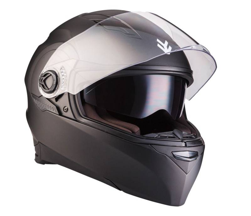 ARMOR HELMETS® AF-77 „Matt Black“ · Integral-Helm · Full-Face Motorrad-Helm Roller-Helm Scooter-Helm Cruiser Sturz-Helm Sport · ECE 22.05 Sonnenvisier Schnellverschluss Tasche XL (61-62cm) von ARMOR HELMETS