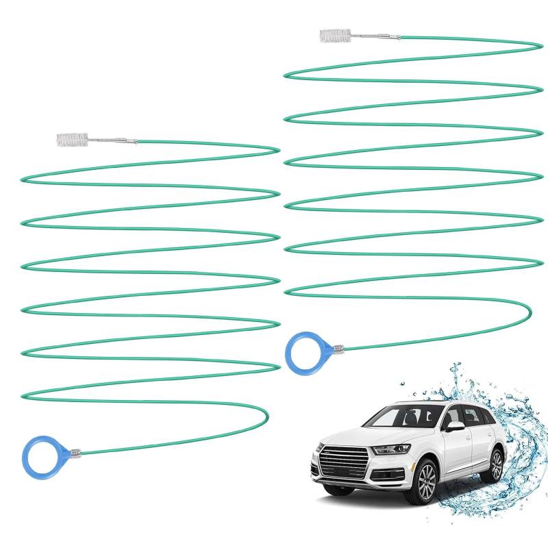 ARROMI 2 Stück Auto Abfluss Bagger Reinigung Schrubberbürste, Autoabflussbagger, 3m Abflussloch Reinigungswerkzeug lang Rohrreiniger Autozubehör Flexible Abflussbürste für Auto Scheibenwischer von ARROMI