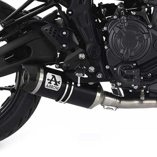 ARROW Auspuff Thunder aus Aluminium Dark Yamaha MT-07 '21 mit Carbyboden für Kollektoren 71758MI/KZ ARROW von ARROW