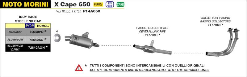 ARROW INDY-RACE ALUMINIUM SILENCER MOTO MORINI X-CAPE 650 22/23 HOMOLOGATEDALUMINUM INDYRACE SILENCER von ARROW