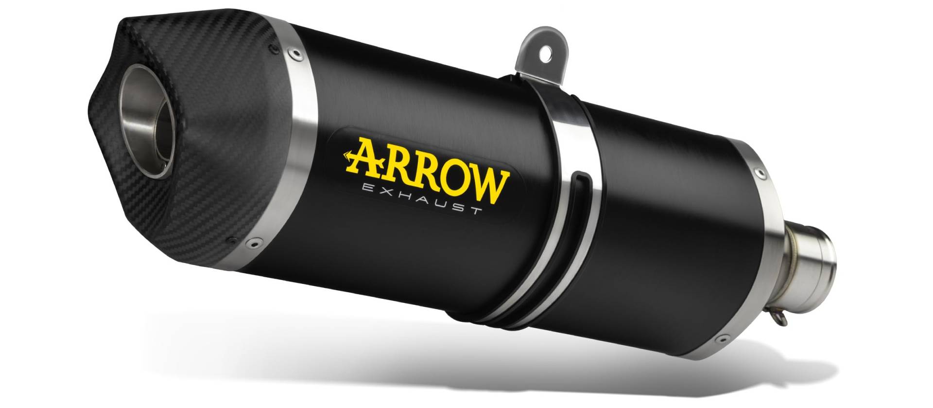 ARROW RACE-TECH ALUMINIUM DARK" SILENCER WITH CARBY END CAP" CF MOTO 800MT '22 HOMOLOGATED ALUMINUM DARK RACE TECH SILENCER WITH WELDED LINK PIPE von ARROW