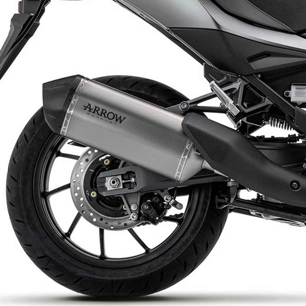 ARROW SONORA TITANIUM SILENCER WITH CARBY END CAP HONDA NT 1100'22 HOMOLOGATED TITANIUM SONORA SILENCER WITH CARBON ENDCAP AND WELDED LINK PIPE von ARROW