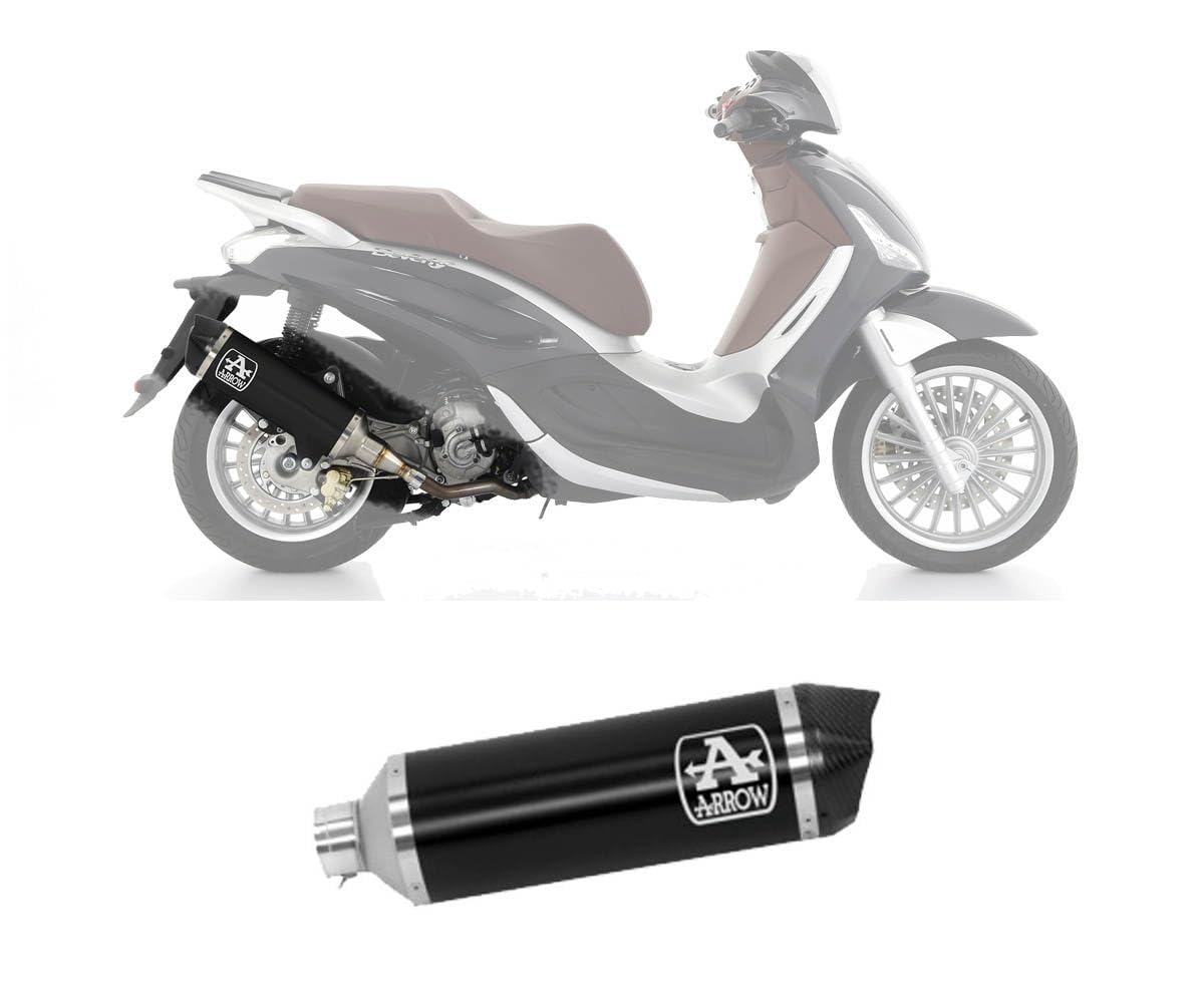 ARROW URBAN ALUMINIUM DARK" SILENCER WITH CARBON END CAP" PIAGGIO BEVERLY 300 HPE '21 HOMOLOGATED ALUMINUM DARK SIL. WITH CARBON ENDCAP von ARROW