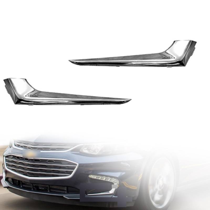 ARRPO 1 Paar Chrom-Frontstoßstangenverkleidung ， for Chevrolet ， for Malibu 2016 2017 2018 Nebelscheinwerfer-Abdeckungsstreifen Chrom-Frontstoßstangengrillverkleidung Frontgrills von ARRPO