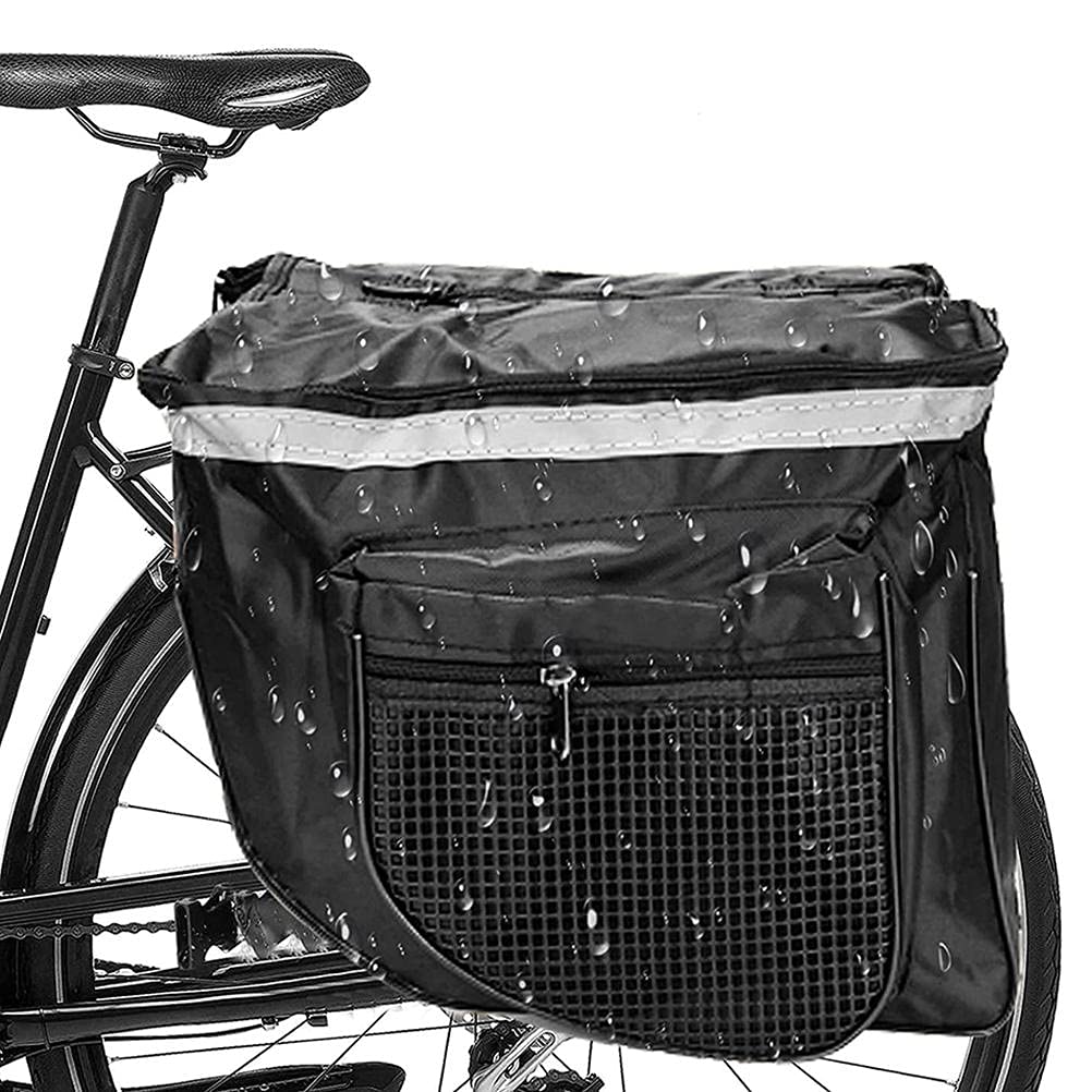 ARTOCT Fahrrad-Doppelpacktasche, wasserdichte reflektierende Fahrradrücksitz-Kofferraumtasche Multifunktions-Fahrradträger mit Taschen Fahrrad-Gepäckträger von ARTOCT