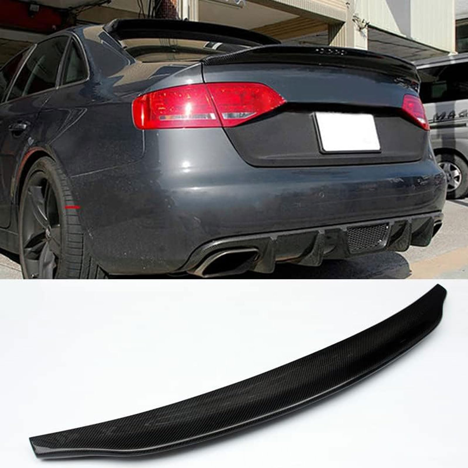 Auto Heckspoiler, Für Audi A4 B8 Sline 2009 2010 2011 2012, Auto Tuning, Dekoration, Anti-Crash, Fahrzeugstabilität, einfache Montage, Spoilerlippe Protektor von ARTQEDCC