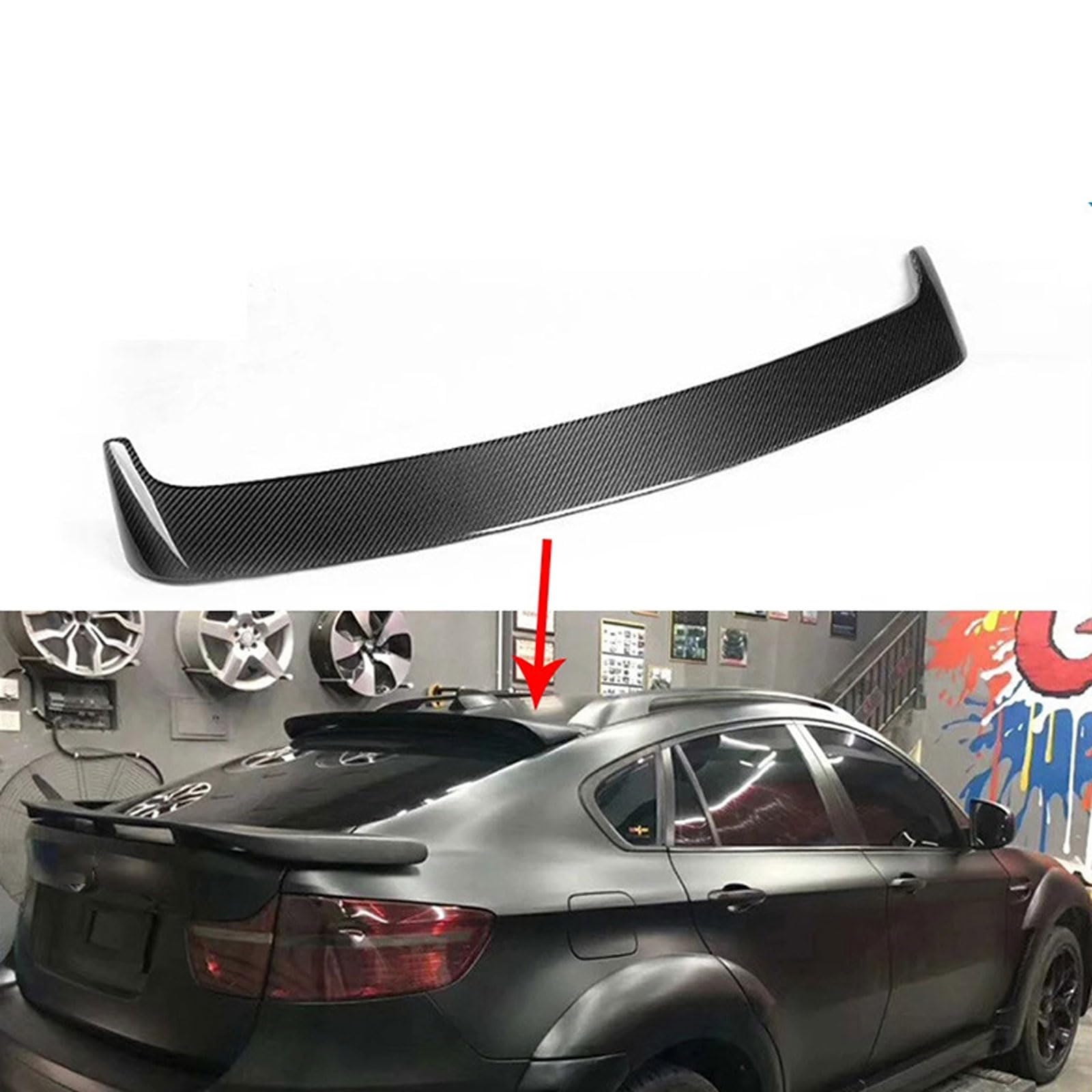 Auto Heckspoiler, Für BMW X6 E71 2008-2011 2012 2013 2014, Auto Tuning, Dekoration, Anti-Crash, Fahrzeugstabilität, einfache Montage, Spoilerlippe Protektor von ARTQEDCC